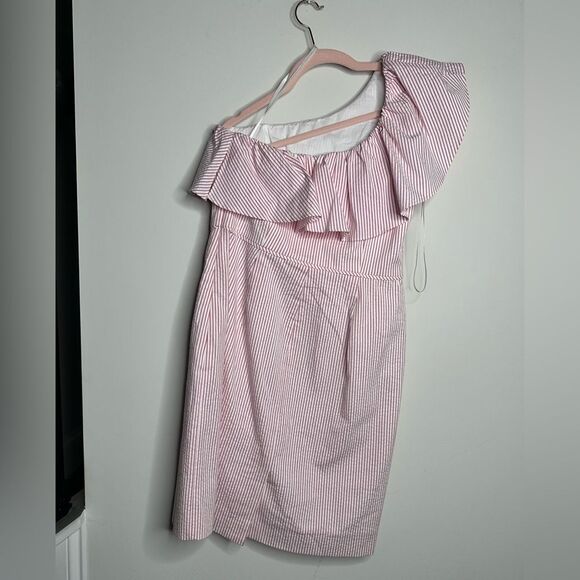JCREW Pink Striped Off-Shoulder Dress - Picture 1 of 5